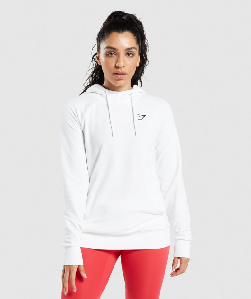 Women\'s Gymshark Training Hoodie White | NZ 3MSFZQ